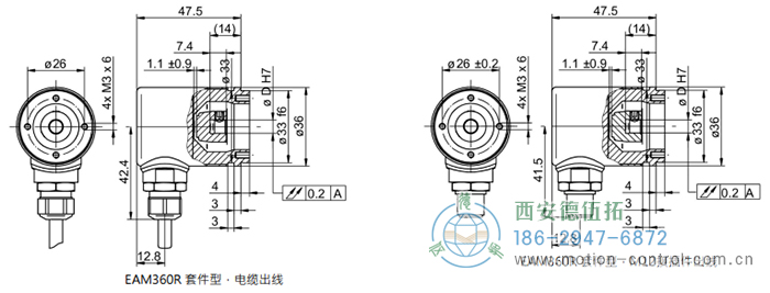 EAM360-K - CANopen®磁式絕對(duì)值重載編碼器外形及安裝尺寸(編碼器套件) - 西安德伍拓自動(dòng)化傳動(dòng)系統(tǒng)有限公司