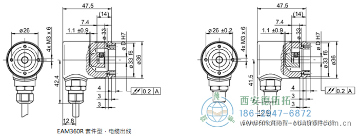 MAGRES EAM360R-K - Analog磁式絕對(duì)值重載編碼器外形及安裝尺寸(編碼器套件) - 西安德伍拓自動(dòng)化傳動(dòng)系統(tǒng)有限公司