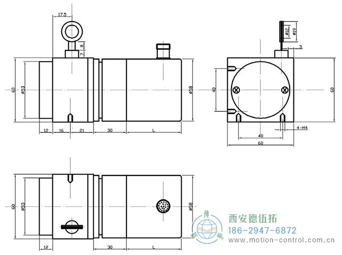 PCS60A拉線位移傳感器的外形及安裝尺寸 - 西安德伍拓自動(dòng)化傳動(dòng)系統(tǒng)有限公司