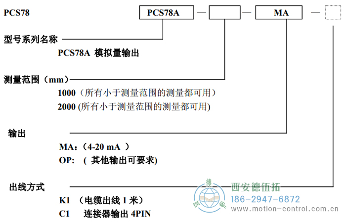 PCS78A拉線位移傳感器訂貨選型說(shuō)明 - 西安德伍拓自動(dòng)化傳動(dòng)系統(tǒng)有限公司